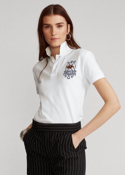 Camisa Polo Polo Ralph Lauren Mujer Blancos - Classic Fit - CJIDY0357